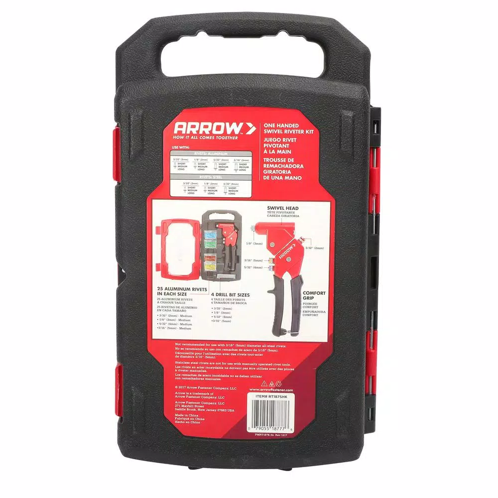 Fastening Tools Arrow 1-Handed Swivel Riveter Kit 4 Fastening Tools Arrow 1-Handed Swivel Riveter Kit - Image 2