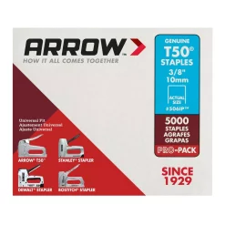 Fastening Tools Arrow T50 3/8 In. Leg X 3/8 In. Crown Galvanized Steel Staples (5,000-Pack) -Tools Shop arrow staples 506ip 4f 1000