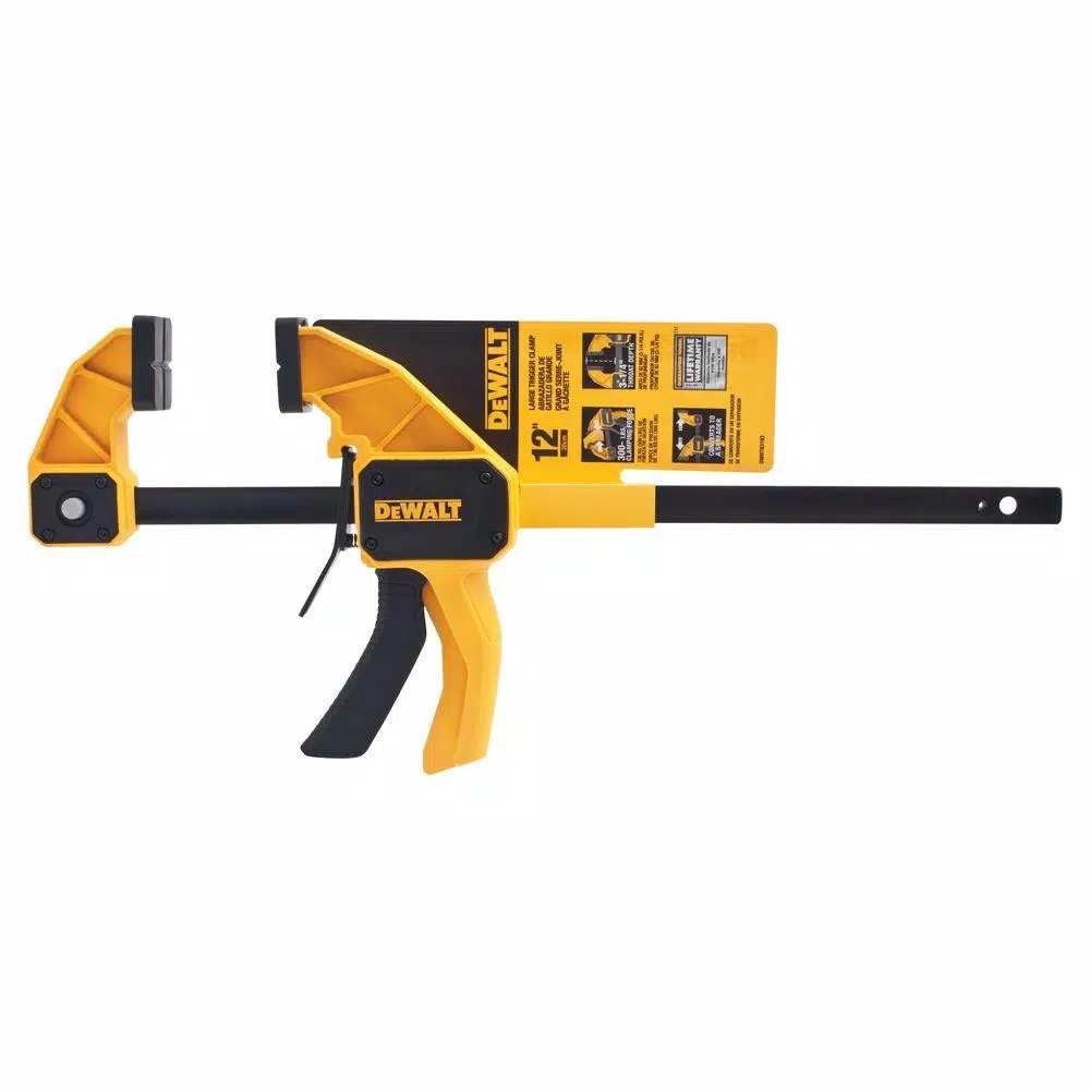 Fastening Tools DEWALT 12 In. 300 Lb. Trigger Clamp W/3.75 In. Throat Depth 3 Fastening Tools DEWALT 12 In. 300 Lb. Trigger Clamp W/3.75 In. Throat Depth