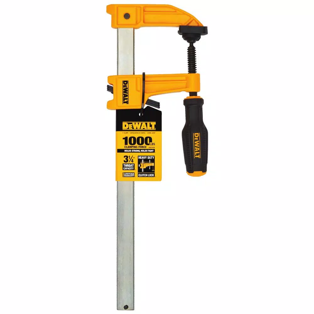 Fastening Tools DEWALT 12 In. 1000 Lb. Bar Clamp W/3.25 In. Throat Depth 5 Fastening Tools DEWALT 12 In. 1000 Lb. Bar Clamp W/3.25 In. Throat Depth - Image 3