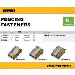 Fastening Tools DEWALT 1.5 In. X 9-Gauge Galvanized Barbed Paper Tape Fencing Staples (960 Per Box) -Tools Shop dewalt pneumatic staples dfs9150b1g 1d 1000