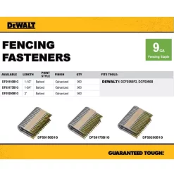 Fastening Tools DEWALT 2 In. X 9-Gauge Galvanized Barbed Paper Tape Fencing Staples (960 Per Box) -Tools Shop dewalt pneumatic staples dfs9200b1g a0 1000