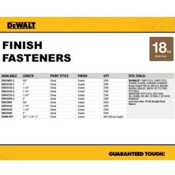 Fastening Tools DEWALT 1-1/2 In. X 18-Gauge Brad Nails (2500 Per Pack) -Tools Shop dewalt staples dbn18150 2 40 1000