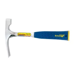 Hammers Estwing 16 Oz. Solid Steel Bricklayer With Blue Vinyl Shock Reduction Grip And Patented End Cap