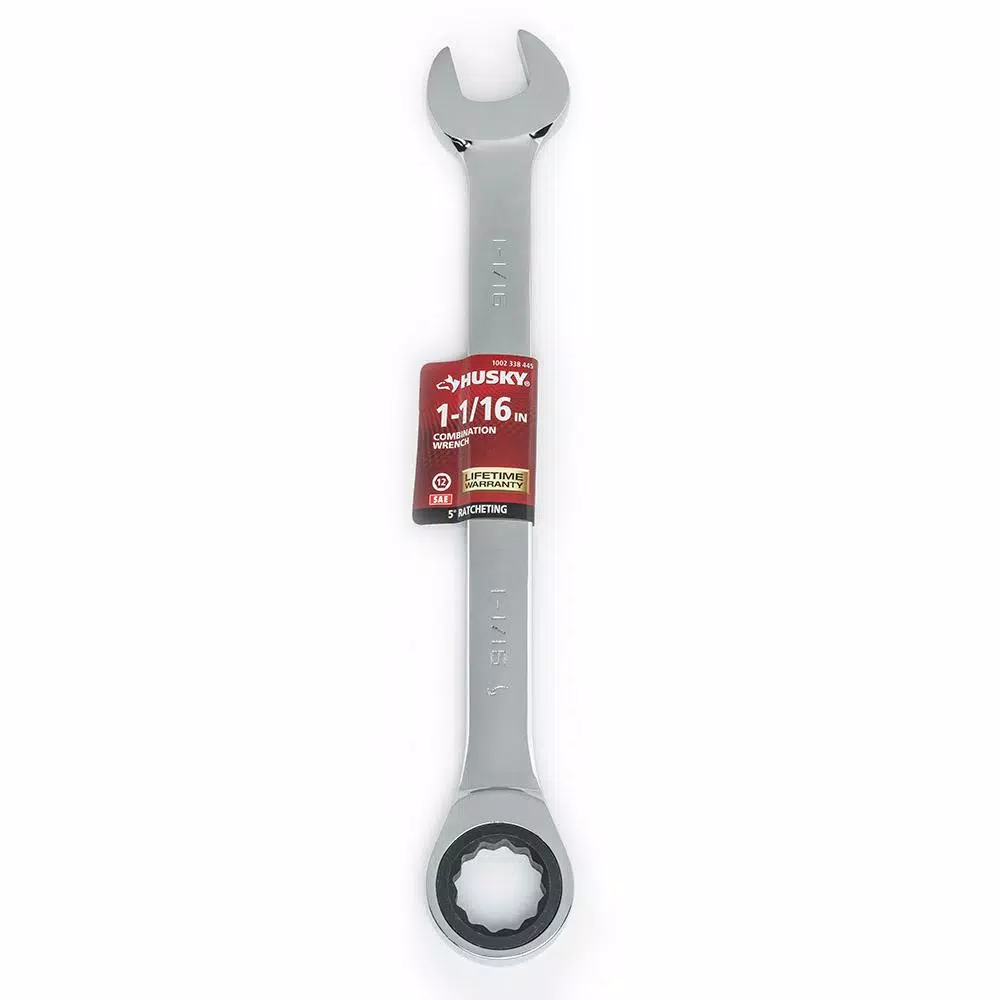 Wrenches Husky 1-1/16 In. 12-Point Ratcheting Combination Wrench 4 Wrenches Husky 1-1/16 In. 12-Point Ratcheting Combination Wrench - Image 2