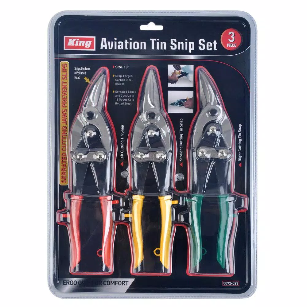 Cutting Tools KING Straight-Cut Left-Cut And Right-Cut Aviation Tin Snip Set (3-Pieces) 7 Cutting Tools KING Straight-Cut Left-Cut And Right-Cut Aviation Tin Snip Set (3-Pieces) - Image 5