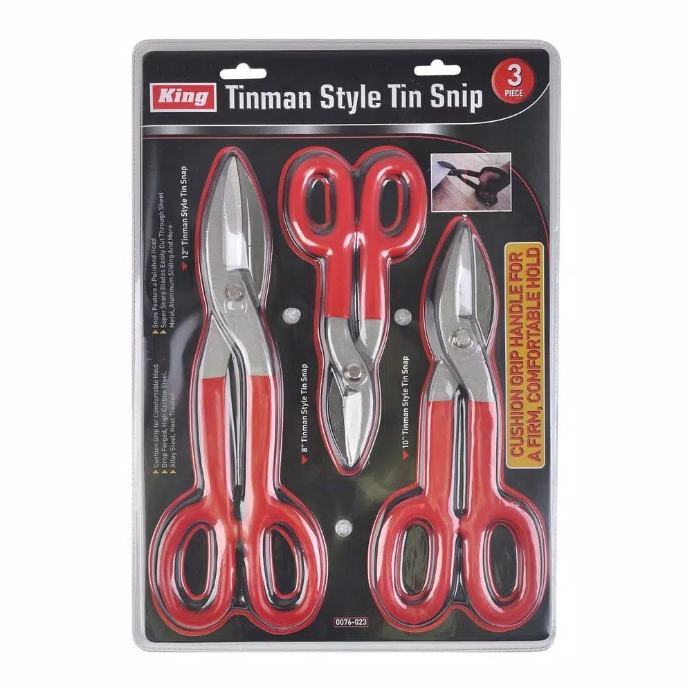 Cutting Tools KING Tinman Style Tin Snips (3-Piece Set) 4 Cutting Tools KING Tinman Style Tin Snips (3-Piece Set) - Image 2
