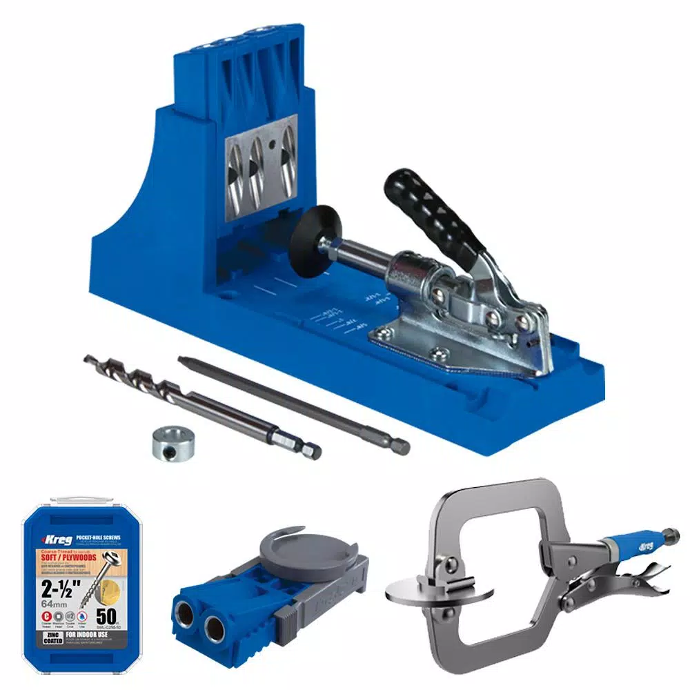 Cutting Tools Kreg K4 Pocket-Hole System With Face Clamp, R3 Drill Guide And Pocket-Hole Screws (50-Pack) 2 Cutting Tools Kreg K4 Pocket-Hole System With Face Clamp, R3 Drill Guide And Pocket-Hole Screws (50-Pack)