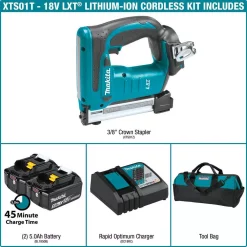 Fastening Tools Makita 18-Volt 5.0Ah Lithium-Ion Brushless 3/8 In. Crown Stapler Kit 14 Fastening Tools Makita 18-Volt 5.0Ah Lithium-Ion Brushless 3/8 In. Crown Stapler Kit -Tools Shop makita staple guns xts01t e1 1000