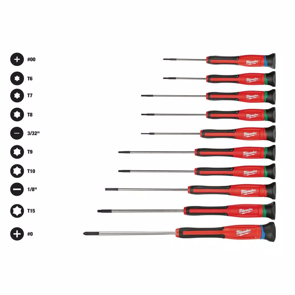 Screwdrivers & Nut Drivers Milwaukee 10-Piece Precision Screwdriver Set 3 Screwdrivers & Nut Drivers Milwaukee 10-Piece Precision Screwdriver Set