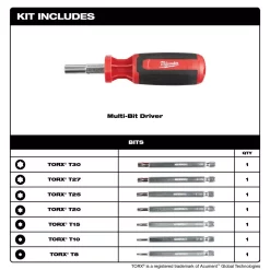 Screwdrivers & Nut Drivers Milwaukee 9-in-1 Torx Drive Multi-Bit Screwdriver -Tools Shop milwaukee multi bit screwdrivers 48 22 2133 40 1000