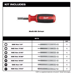 Screwdrivers & Nut Drivers Milwaukee 9-in-1 SAE Hex/Key Drive Multi-Bit Screwdriver -Tools Shop milwaukee multi bit screwdrivers 48 22 2134 40 1000