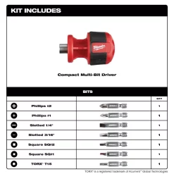 Screwdrivers & Nut Drivers Milwaukee 9-in-1 Square Drive Ratcheting Multi-Bit Screwdriver With 8-in-1 Compact Multi-Bit Screwdriver -Tools Shop milwaukee multi bit screwdrivers 48 22 2322 48 22 2130 40 1000