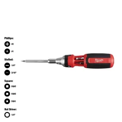 Screwdrivers & Nut Drivers Milwaukee 9-in-1 Square Drive Ratcheting Multi-Bit Screwdriver
