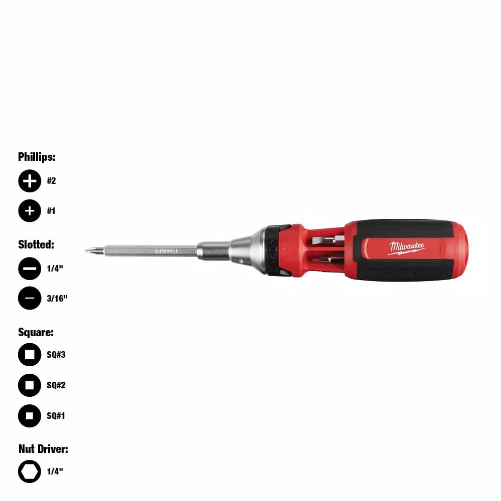 Screwdrivers & Nut Drivers Milwaukee 9-in-1 Square Drive Ratcheting Multi-Bit Screwdriver 3 Screwdrivers & Nut Drivers Milwaukee 9-in-1 Square Drive Ratcheting Multi-Bit Screwdriver