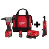Fastening Tools Milwaukee M12 12-Volt Lithium-Ion Cordless Rivet Tool Kit With M12 3/8 In. Ratchet 2 Fastening Tools Milwaukee M12 12-Volt Lithium-Ion Cordless Rivet Tool Kit With M12 3/8 In. Ratchet -Tools Shop milwaukee rivet tools 2550 22 2457 20 64 1000