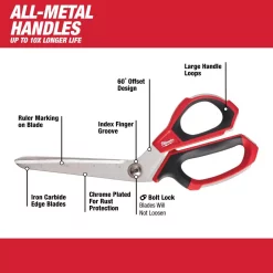 Cutting Tools Milwaukee Jobsite Offset Scissors With Iron Carbide Blades -Tools Shop milwaukee scissors 48 22 4040 e1 1000