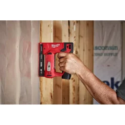 Fastening Tools Milwaukee M12 12-Volt Lithium-Ion Cordless 3/8 In. Crown Stapler Kit W/ (1) 1.5Ah Battery, Charger & Bag -Tools Shop milwaukee staple guns 2447 21 77 1000