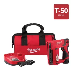 Fastening Tools Milwaukee M12 12-Volt Lithium-Ion Cordless 3/8 In. Crown Stapler Kit W/ (1) 1.5Ah Battery, Charger & Bag -Tools Shop milwaukee staple guns 2447 21 fa 1000
