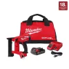 Fastening Tools Milwaukee M18 FUEL 18-Volt Lithium-Ion Brushless Cordless 18-Gauge 1/4 In. Narrow Crown Stapler Kit W/ Battery 2Ah, Charger & Bag
