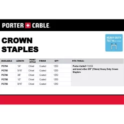 Fastening Tools Porter-Cable 3/8 In. X 1/2 In. Glue Collated Crown Staple -Tools Shop porter cable pneumatic staples pc708 40 1000