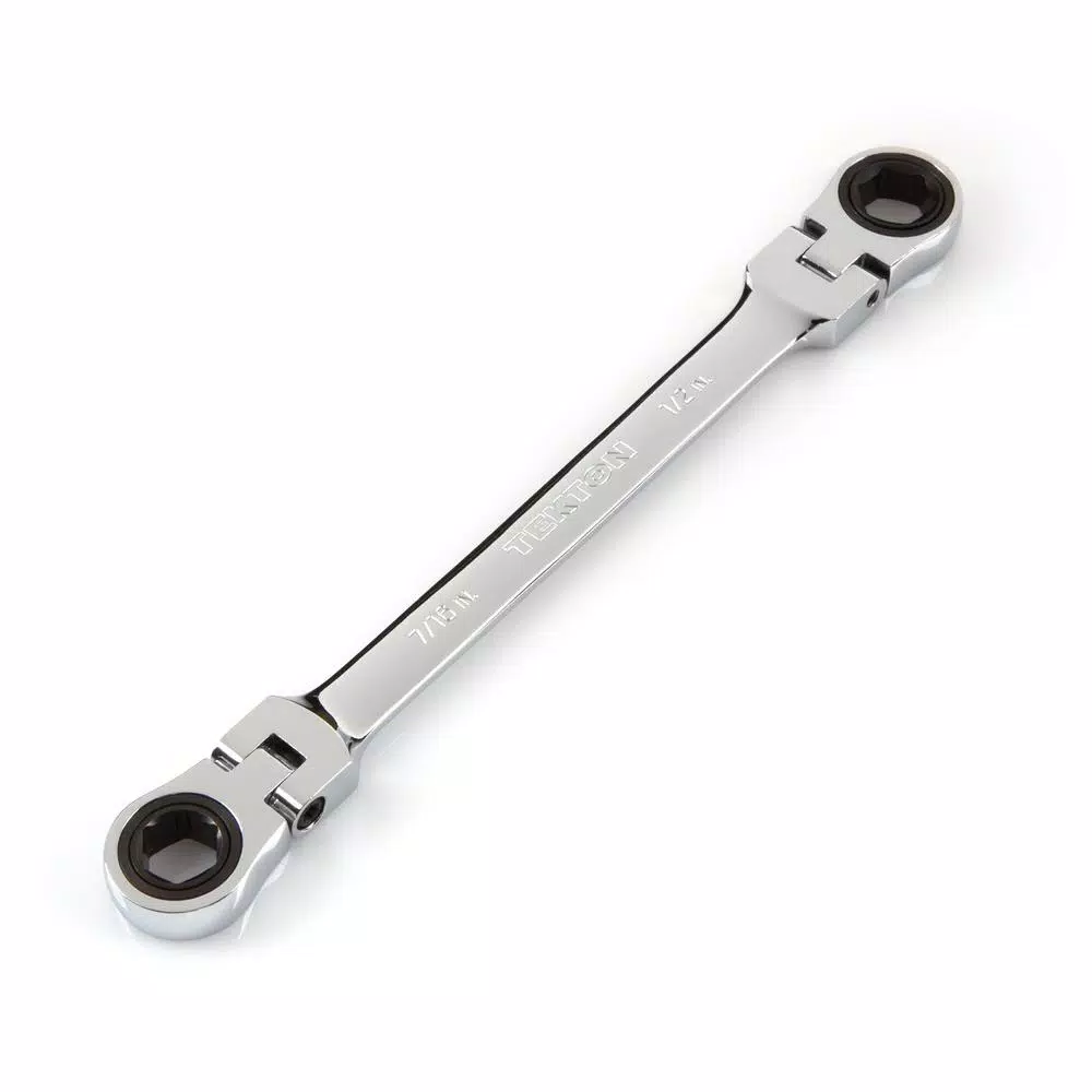 Wrenches TEKTON 7/16 In. X 1/2 In. Flex-Head Ratcheting Box End Wrench 3 Wrenches TEKTON 7/16 In. X 1/2 In. Flex-Head Ratcheting Box End Wrench