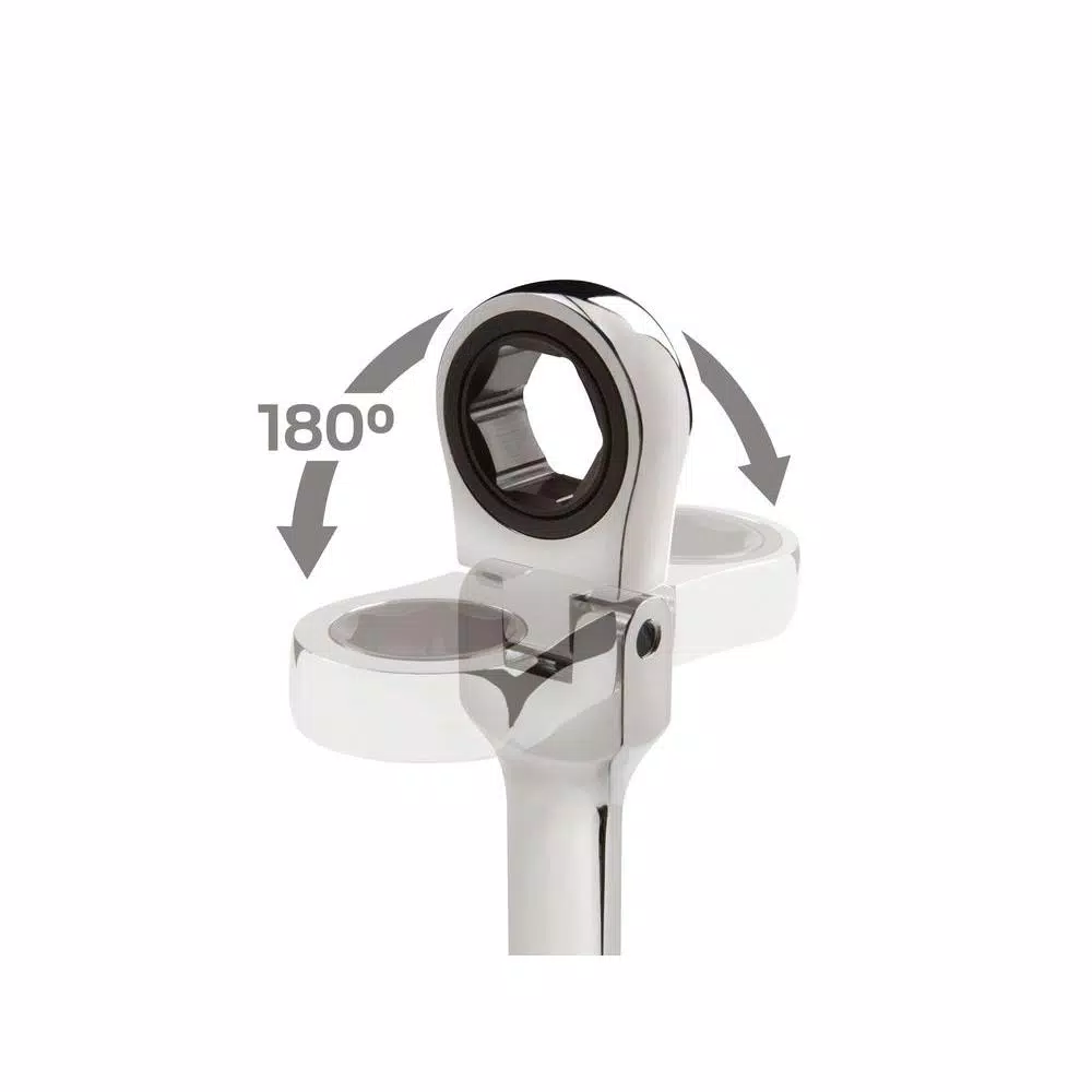 Wrenches TEKTON 7/16 In. X 1/2 In. Flex-Head Ratcheting Box End Wrench 4 Wrenches TEKTON 7/16 In. X 1/2 In. Flex-Head Ratcheting Box End Wrench - Image 2