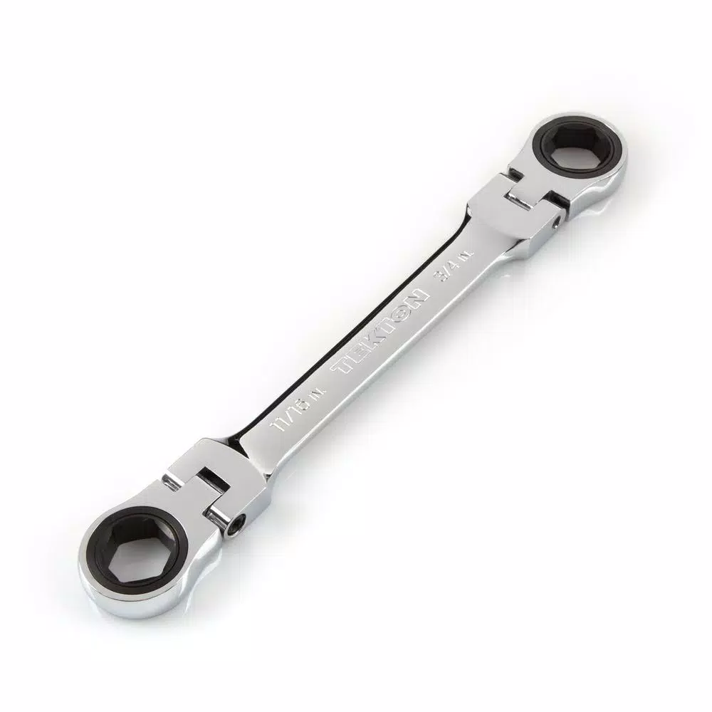 Wrenches TEKTON 11/16 In. X 3/4 In. Flex-Head Ratcheting Box End Wrench 3 Wrenches TEKTON 11/16 In. X 3/4 In. Flex-Head Ratcheting Box End Wrench