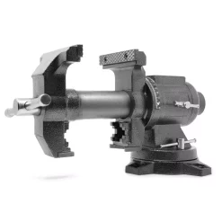 Fastening Tools WEN 5 In. Heavy-Duty Cast Iron Multi-Purpose Bench Vise With 360-Degree Swivel Base